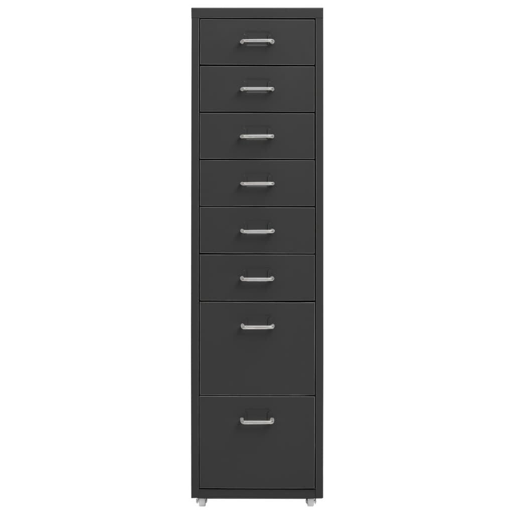 Mobile File Cabinet Anthracite 28x41x109 cm Metal