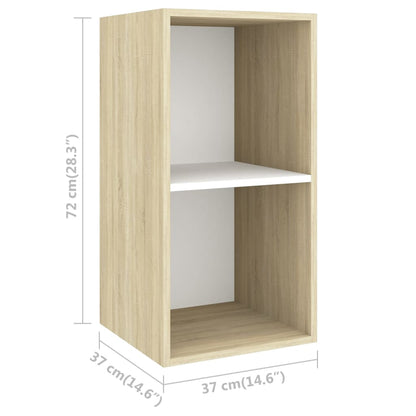 Wall-mounted TV Cabinets 4 pcs White and Sonoma Oak Engineered Wood