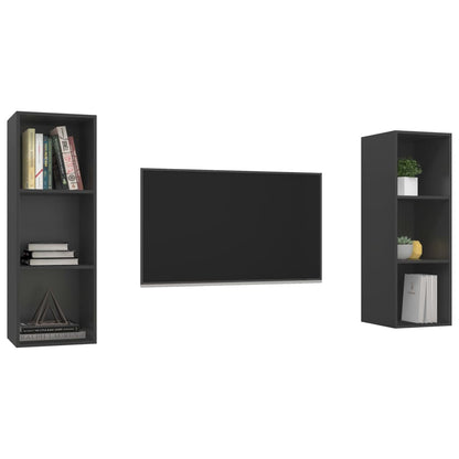 Wall-mounted TV Cabinets 2 pcs Grey Engineered Wood