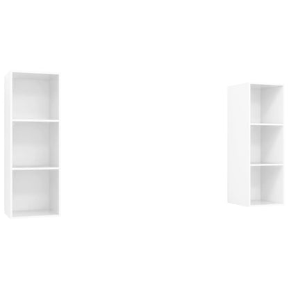 Wall-mounted TV Cabinets 2 pcs High Gloss White Engineered Wood