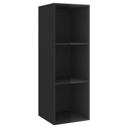 Wall-mounted TV Cabinets 4 pcs High Gloss Black Engineered Wood