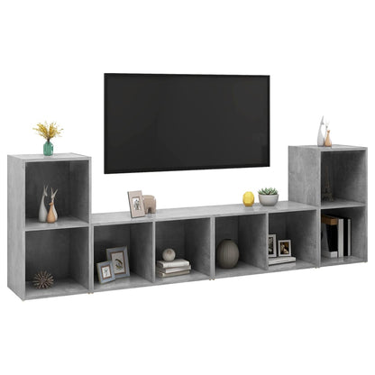 TV Cabinets 4 pcs Concrete Grey 72x35x36.5 cm Engineered Wood