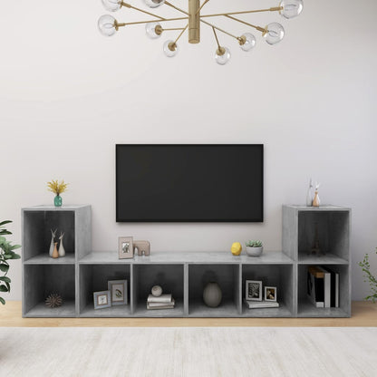 TV Cabinets 4 pcs Concrete Grey 72x35x36.5 cm Engineered Wood