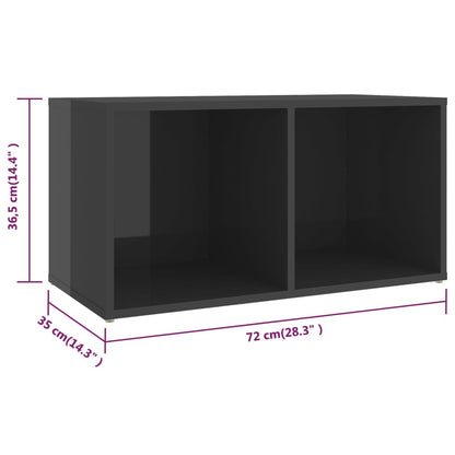 8 Piece TV Cabinet Set High Gloss Grey Engineered Wood