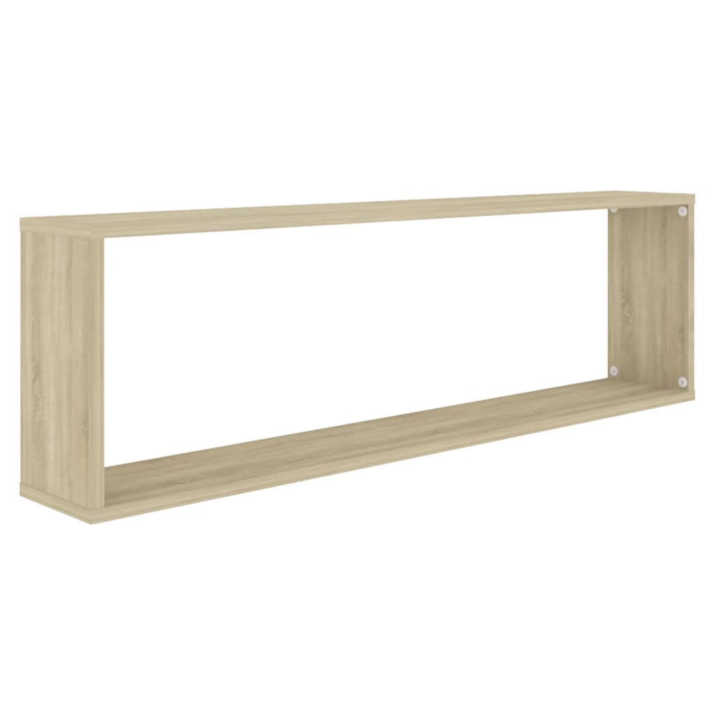 Wall Cube Shelf 2 pcs Sonoma Oak 100x15x30 cm Engineered Wood