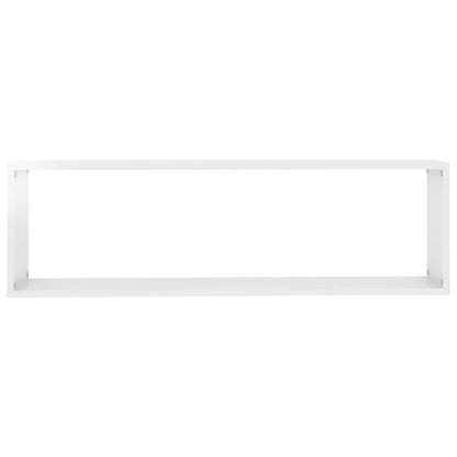 Wall Cube Shelf 4 pcs High Gloss White 100x15x30 cm Engineered Wood