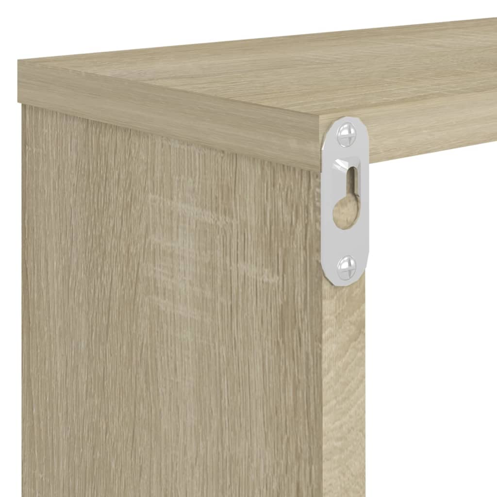 Wall Cube Shelf 2 pcs Sonoma Oak 80x15x26.5 cm Engineered Wood