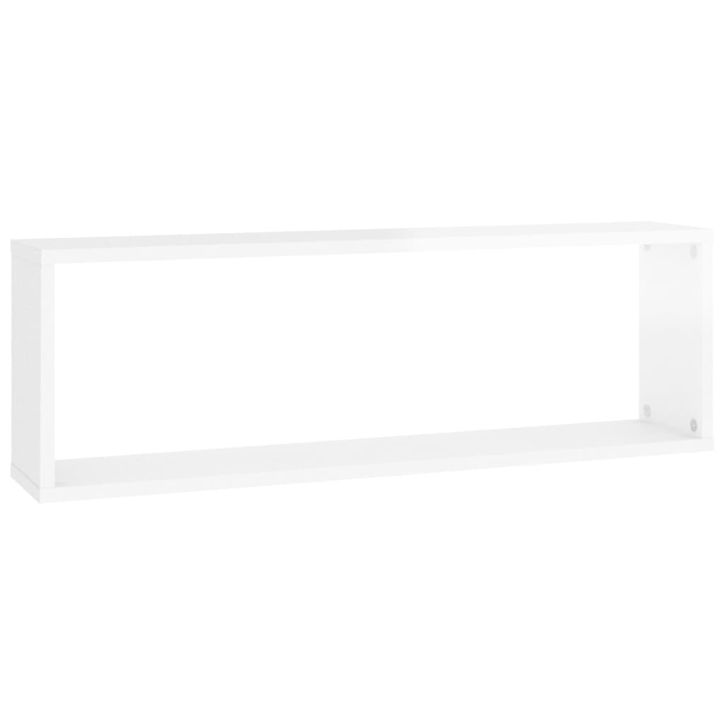 Wall Cube Shelf 2 pcs High Gloss White 80x15x26.5cm Engineered Wood