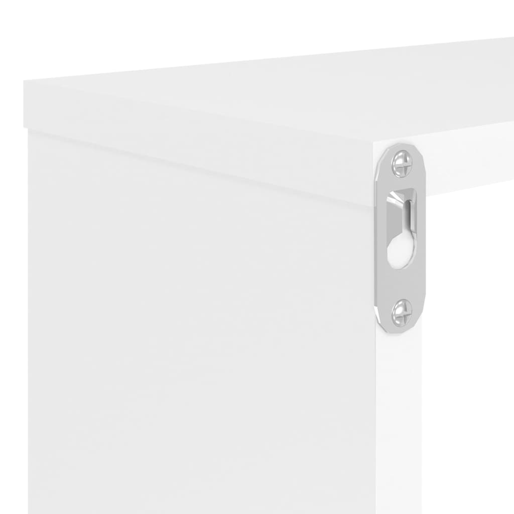 Wall Cube Shelf 2 pcs High Gloss White 80x15x26.5cm Engineered Wood