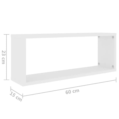 Wall Cube Shelf 4 pcs White 60x15x23 cm Engineered Wood