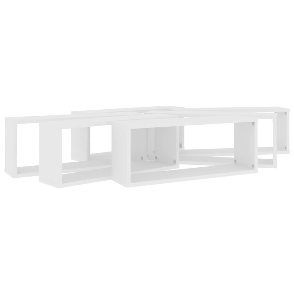 Wall Cube Shelf 6 pcs White 60x15x23 cm Engineered Wood