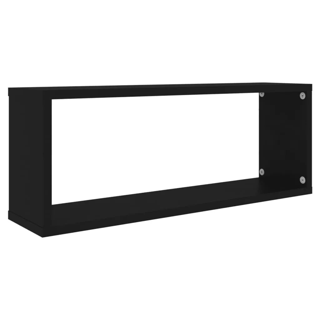 Wall Cube Shelf 6 pcs Black 60x15x23 cm Engineered Wood