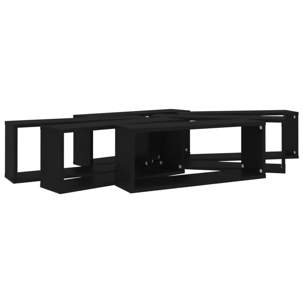 Wall Cube Shelf 6 pcs Black 60x15x23 cm Engineered Wood