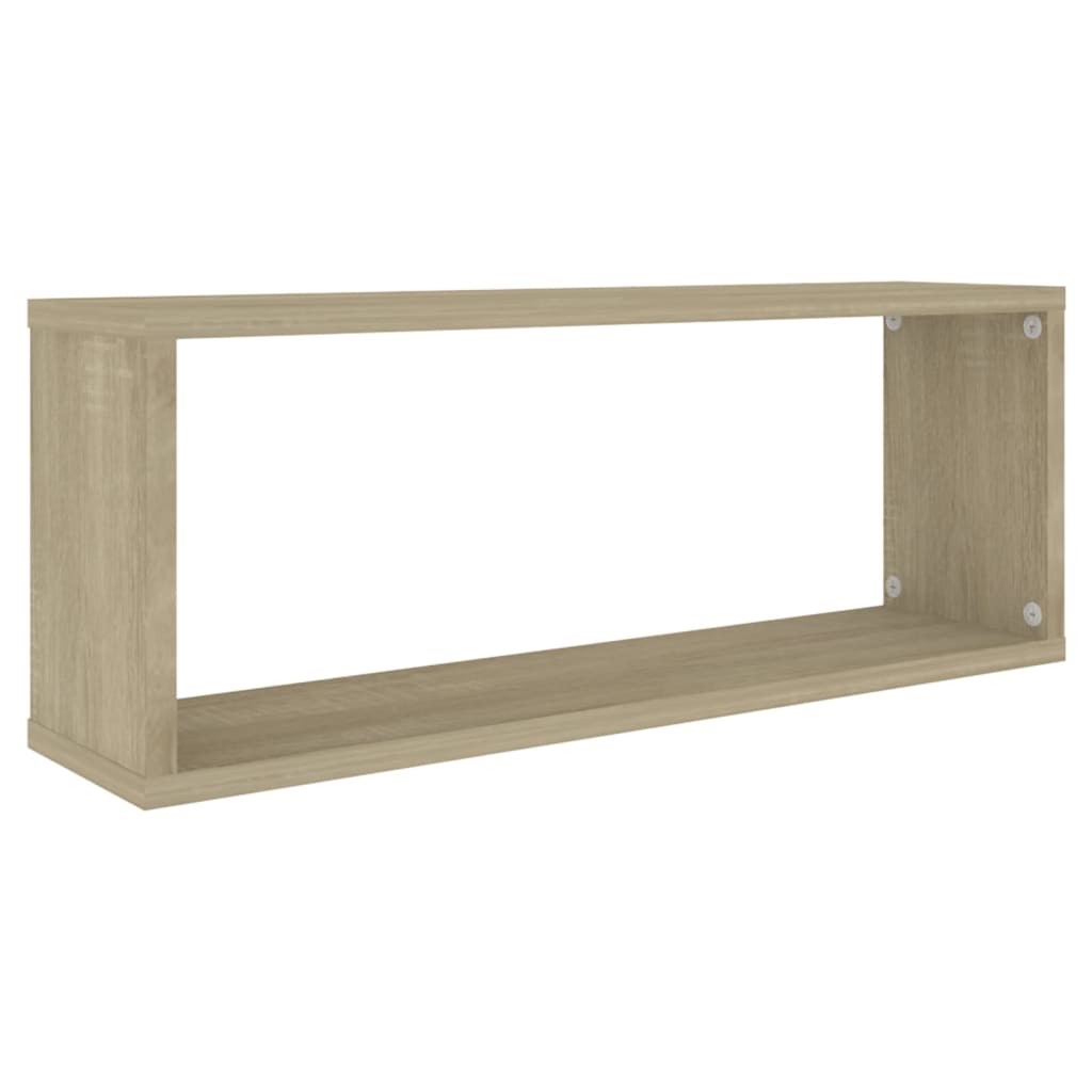 Wall Cube Shelf 2 pcs Sonoma Oak 60x15x23 cm Engineered Wood