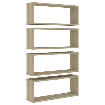 Wall Cube Shelf 4 pcs Sonoma Oak 60x15x23 cm Engineered Wood