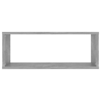 Wall Cube Shelf 2 pcs Concrete Grey 60x15x23 cm Engineered Wood