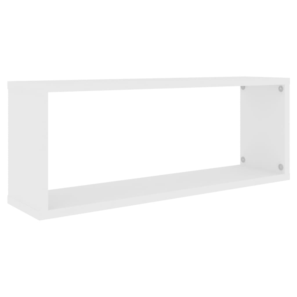 Wall Cube Shelf 2 pcs White and Sonoma Oak 60x15x23 cm Engineered Wood