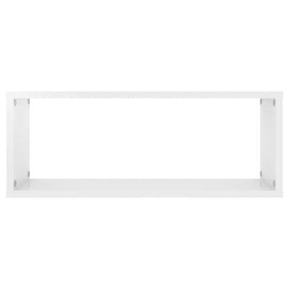 Wall Cube Shelf 2 pcs High Gloss White 60x15x23 cm Engineered Wood