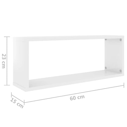 Wall Cube Shelf 4 pcs High Gloss White 60x15x23 cm Engineered Wood