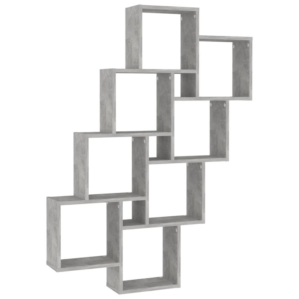 Wall Cube Shelf Concrete Grey 90x15x119 cm Engineered Wood