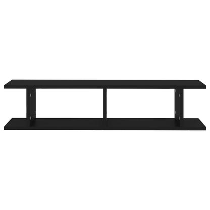 Wall Shelf 2 pcs Black 90x18x20 cm Engineered Wood