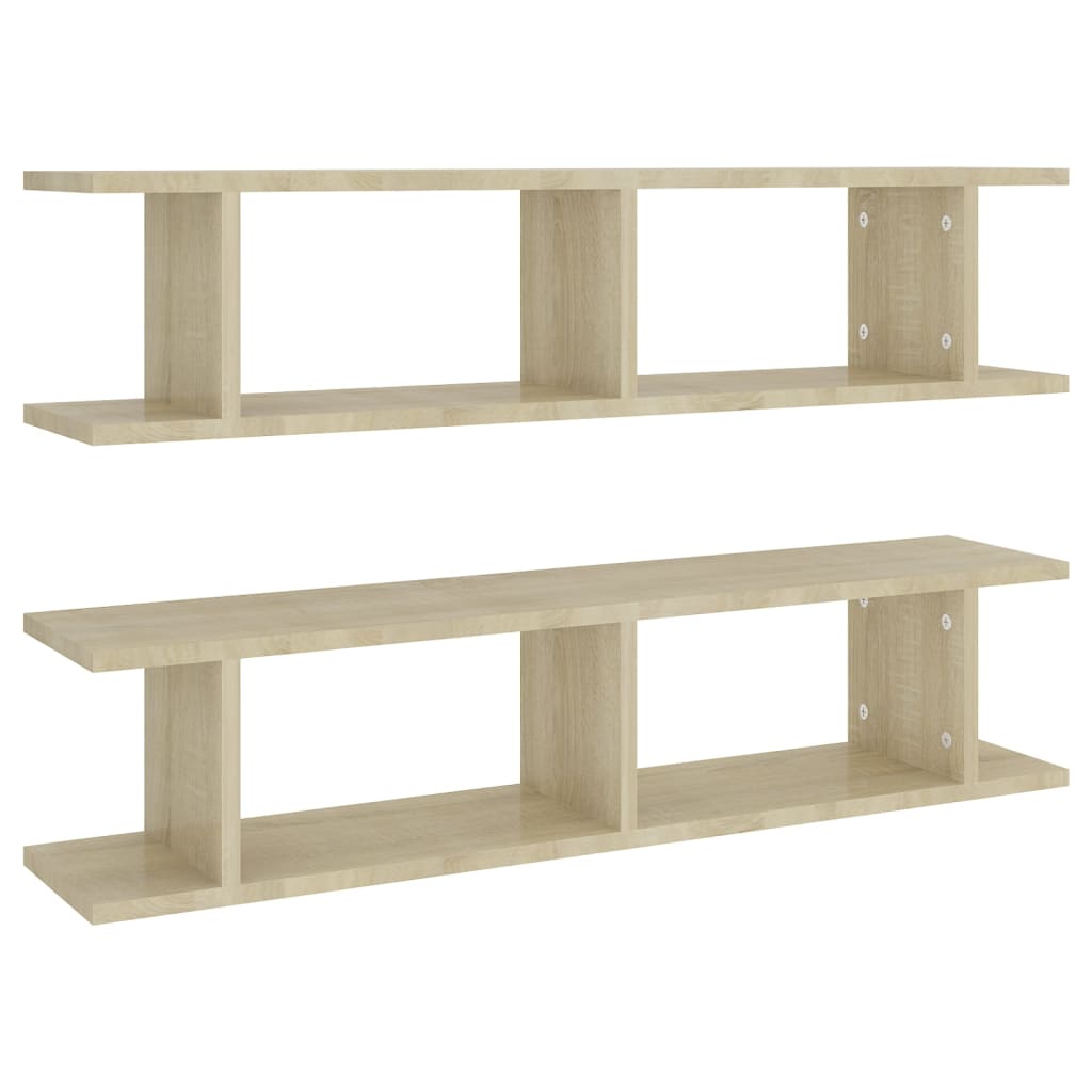 Wall Shelf 2 pcs Sonoma Oak 90x18x20 cm Engineered Wood