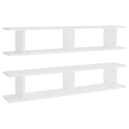 Wall Shelf 2 pcs White 105x18x20 cm Engineered Wood