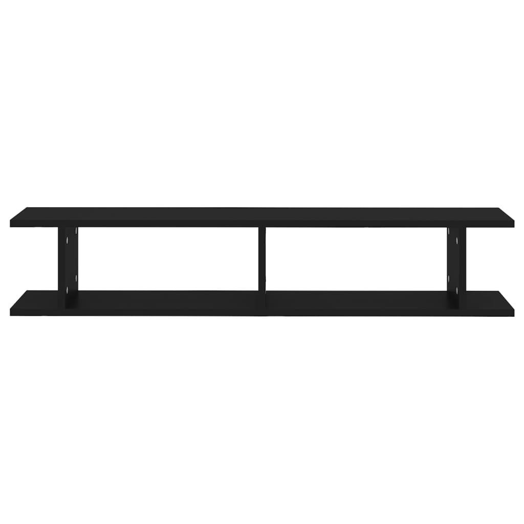 Wall Shelf 2 pcs Black 105x18x20 cm Engineered Wood