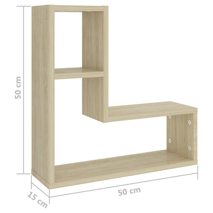 Wall Shelf 2 pcs Sonoma Oak 50x15x50 cm Engineered Wood