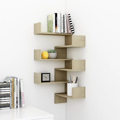 Wall Corner Shelf 2 pcs Sonoma Oak 40x40x50 cm Engineered Wood