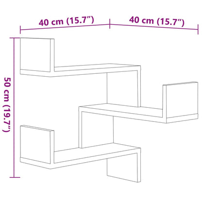 Wall Corner Shelf 2 pcs Sonoma Oak 40x40x50 cm Engineered Wood