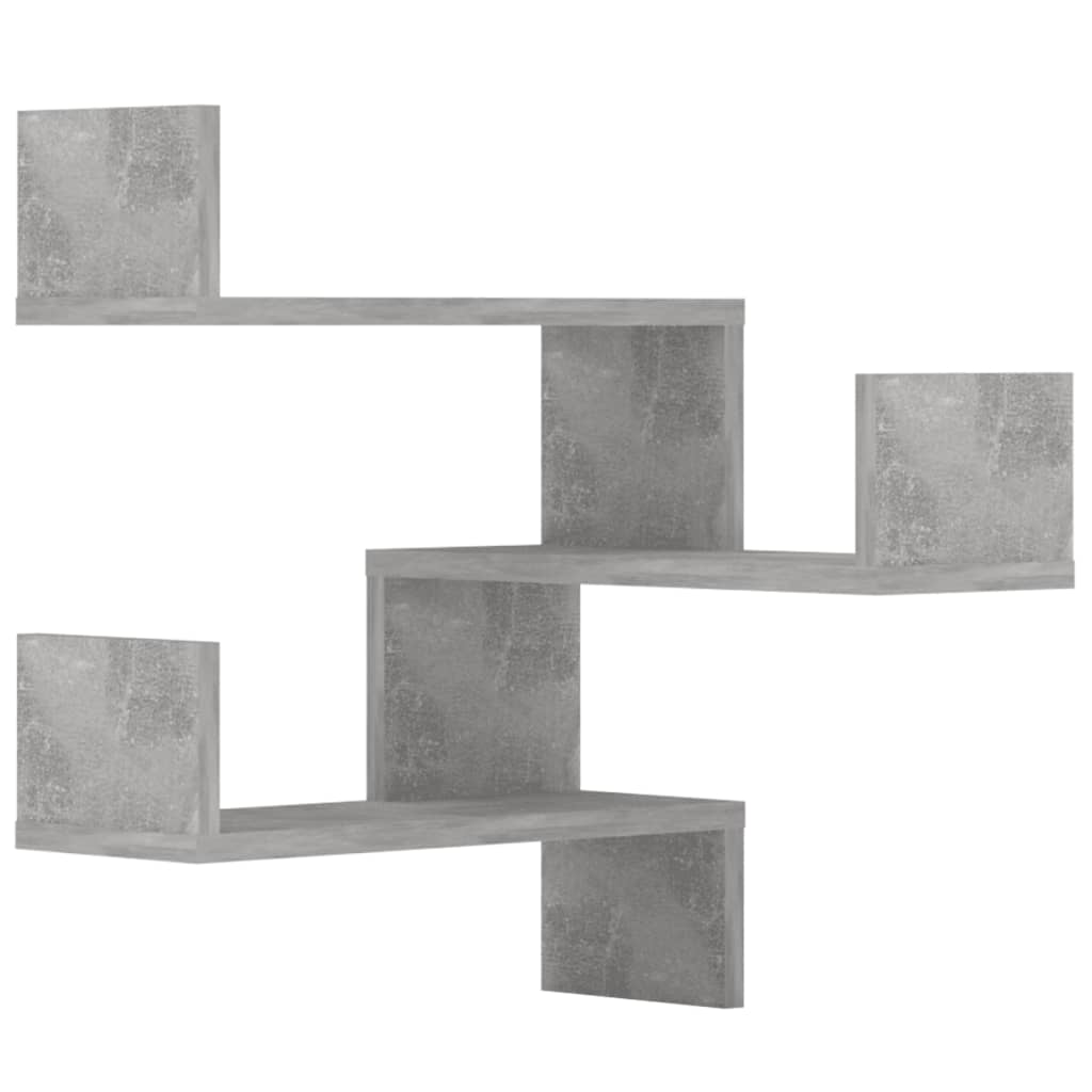 Wall Corner Shelf 2 pcs Concrete Grey 40x40x50 cm Engineered Wood