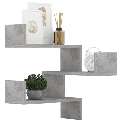 Wall Corner Shelf 2 pcs Concrete Grey 40x40x50 cm Engineered Wood