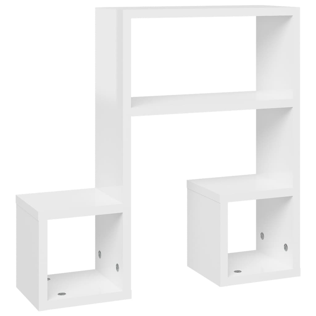 Wall Shelf 2 pcs High Gloss White 50x15x50 cm Engineered Wood