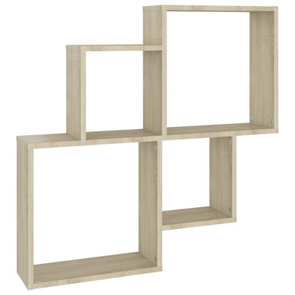 Wall Cube Shelf Sonoma Oak 80x15x78.5 cm Engineered Wood