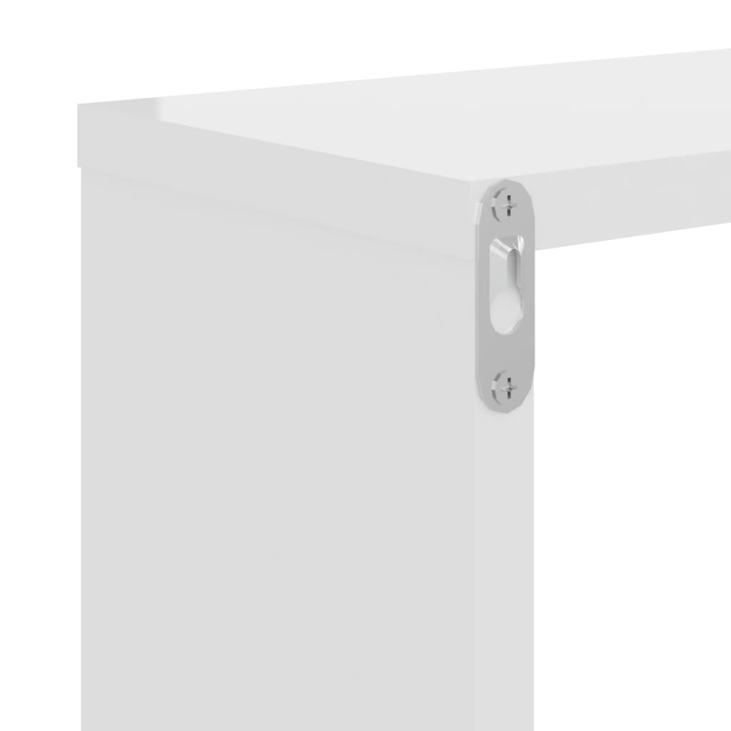 Wall Shelf 2 pcs High Gloss White 100x15x20 cm Engineered Wood