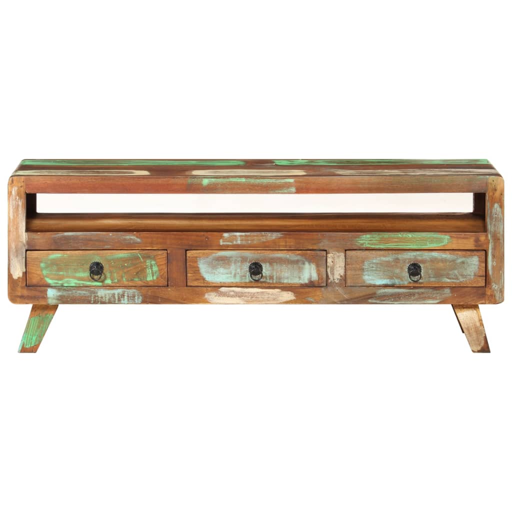 TV Cabinet Multicolour 110x30x40 cm Solid Reclaimed Wood