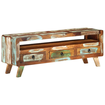 TV Cabinet Multicolour 110x30x40 cm Solid Reclaimed Wood