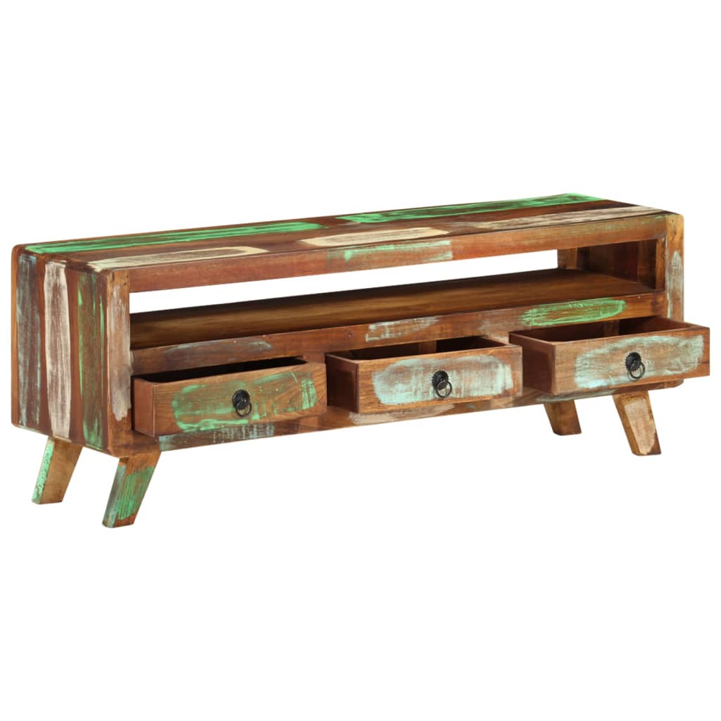 TV Cabinet Multicolour 110x30x40 cm Solid Reclaimed Wood