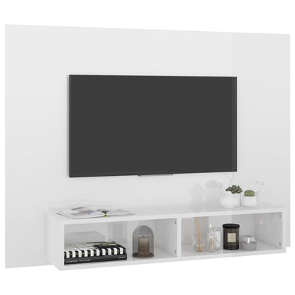 Wall TV Cabinet High Gloss White 120x23.5x90 cm Engineered Wood