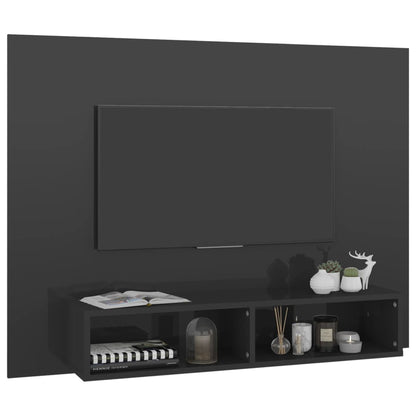 Wall TV Cabinet High Gloss Grey 120x23.5x90 cm Engineered Wood