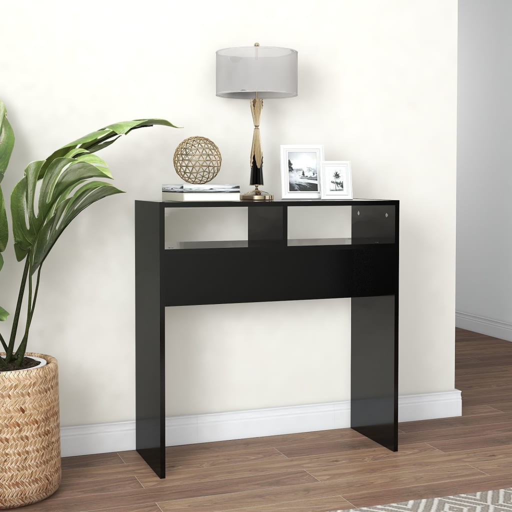 Console Table Black 78x30x80 cm Engineered Wood