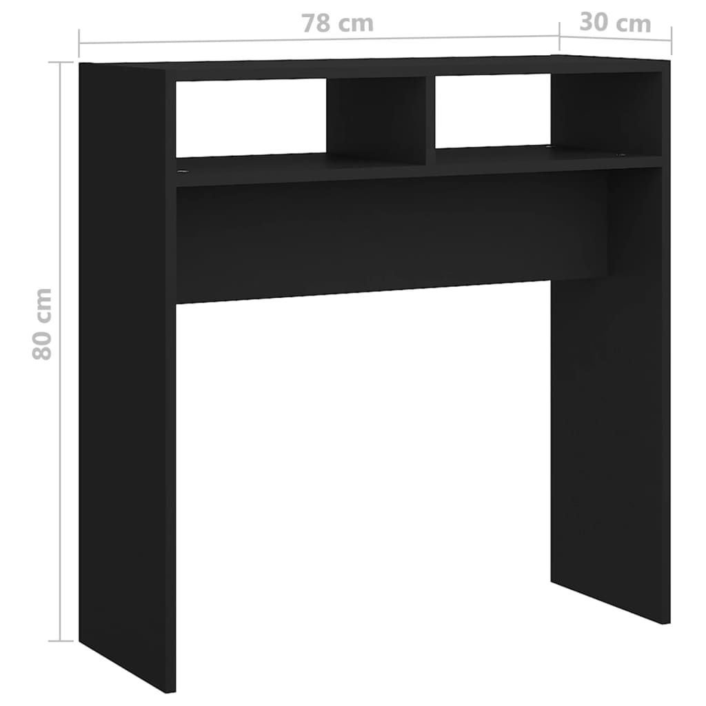 Console Table Black 78x30x80 cm Engineered Wood