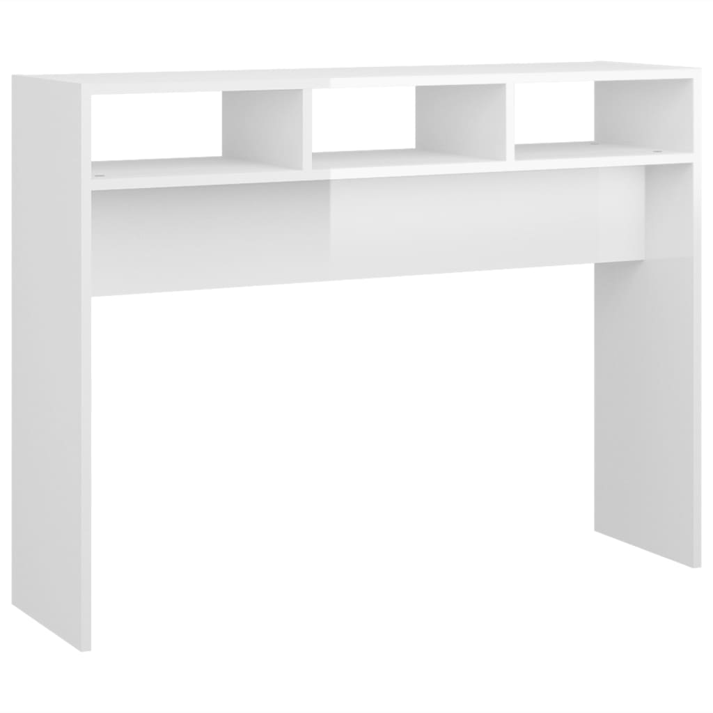 Console Table High Gloss White 105x30x80 cm Engineered Wood