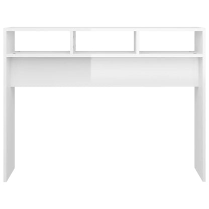 Console Table High Gloss White 105x30x80 cm Engineered Wood