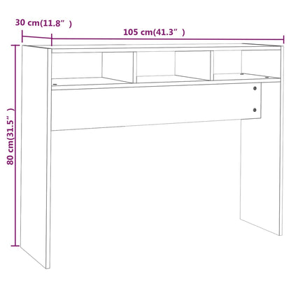 Console Table High Gloss White 105x30x80 cm Engineered Wood