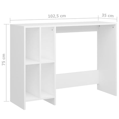 Notebook Desk White 102.5x35x75 cm Engineered Wood