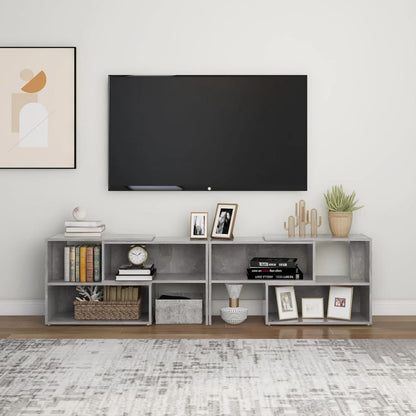 TV Cabinet Concrete Grey 149x30x52 cm Engineered Wood