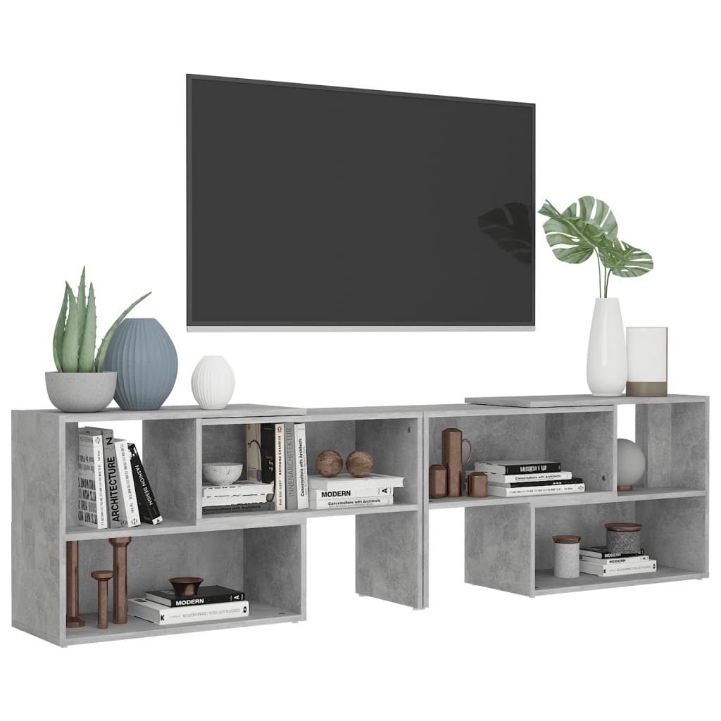 TV Cabinet Concrete Grey 149x30x52 cm Engineered Wood