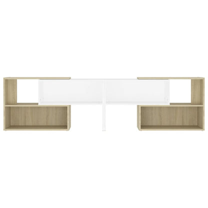 TV Cabinet White and Sonoma Oak 149x30x52 cm Engineered Wood